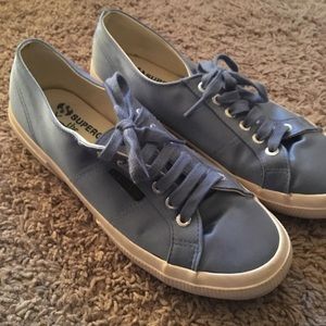 Blue satin Superga sneakers